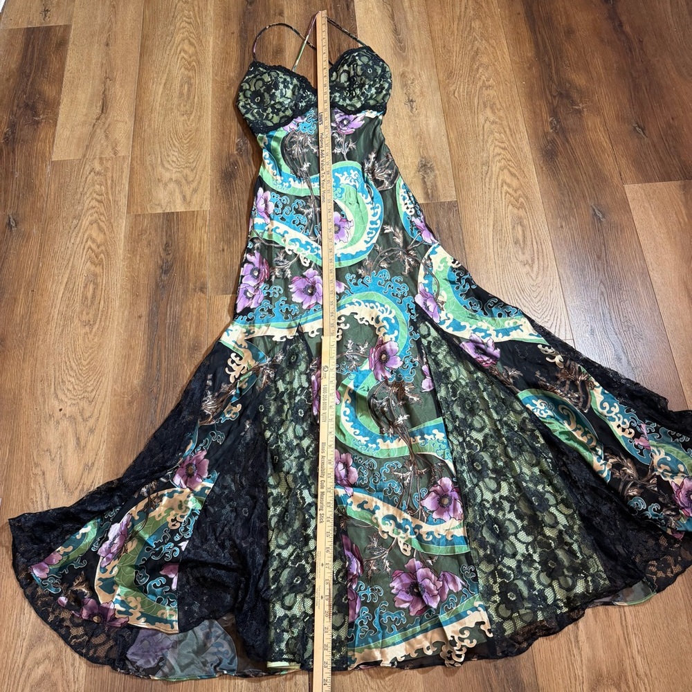 Vintage 90’s Y2K Silk Dress Vintage Floral Vintage Lace Dress Vintage Silk Dress - Picture 9 of 14